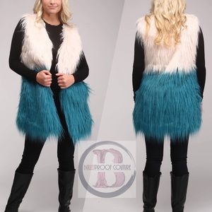 Two-toned faux fur vest